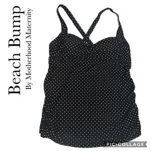 Beach Bump Maternity tankini top polka dot